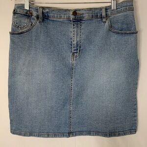 Venezia Jeans Denim Skirt 18 Womens Blue Knee Length Straight 5 Pockets